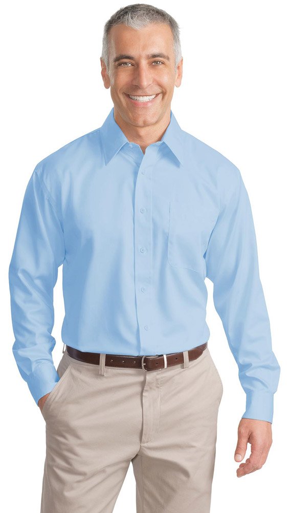 Port Authority Men's Tall Long Sleeve Non-Iron Twill Dress Shirt - Professional Office Wear & Business Casual Attire