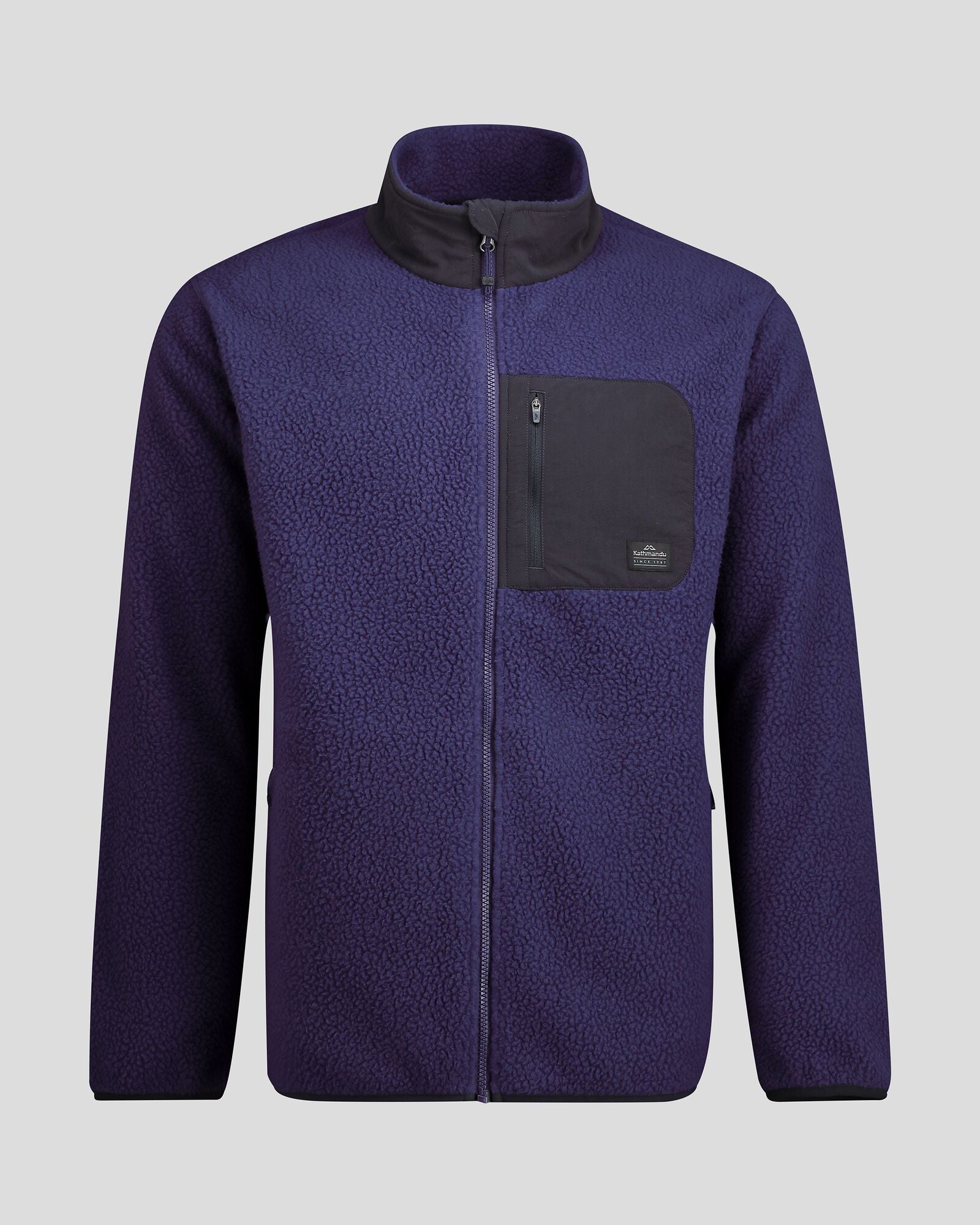 Men's Co Z High Pile Fleece Jacket - Dark Horizon Color - Warm Winter Outerwear for Hiking & Outdoor Activities