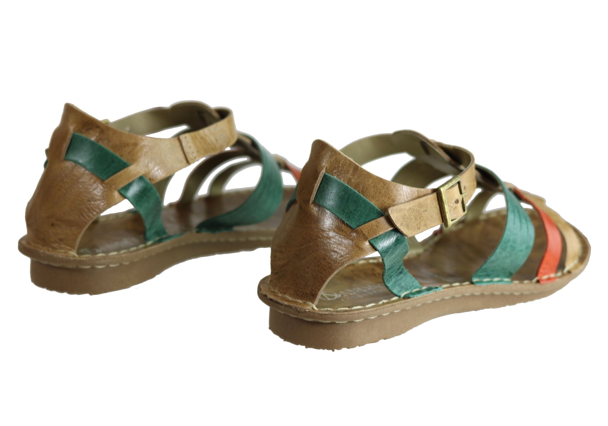 Andacco Augustine Women's Comfort Flat Leather Sandals - Handmade in Brazil - Perfect for Summer, Beach & Casual Outings