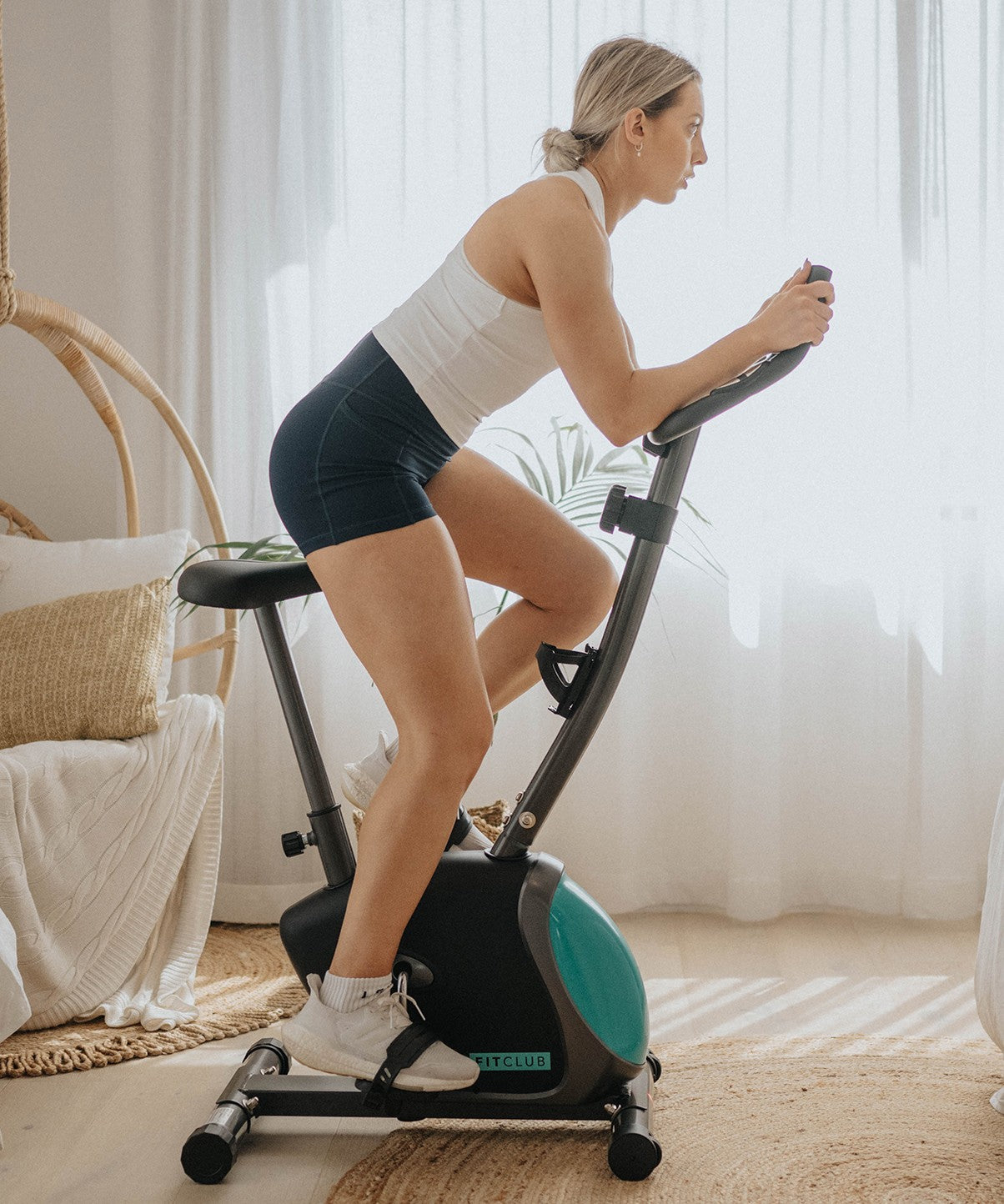FitClub Exercise Bike for Home Gym - Indoor Cycling Bike with Adjustable Resistance & LCD Display - Perfect for Cardio Workouts & Weight Loss