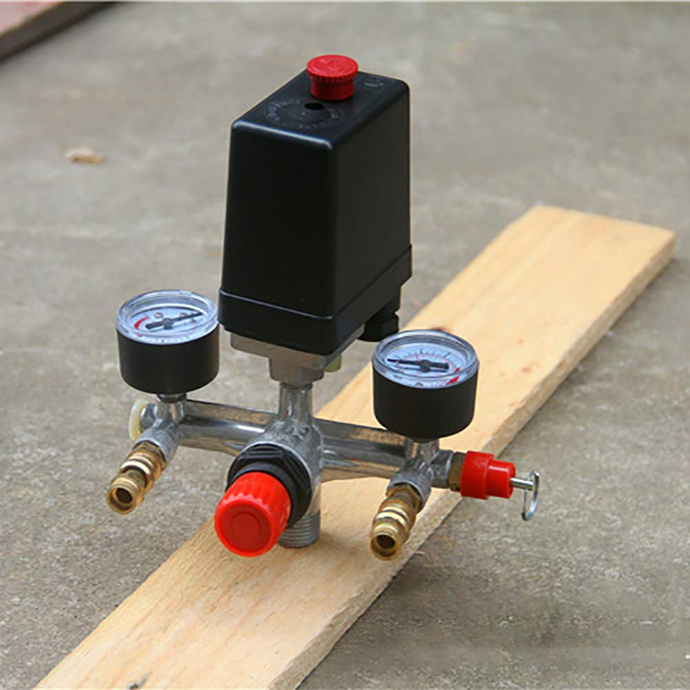 **Aluminum Air Compressor Manifold Gauge Set - Durable Pump Bracket & Switch Kit for Workshop Equipment | Perfect for HVAC, Automotive & Industrial Applications**