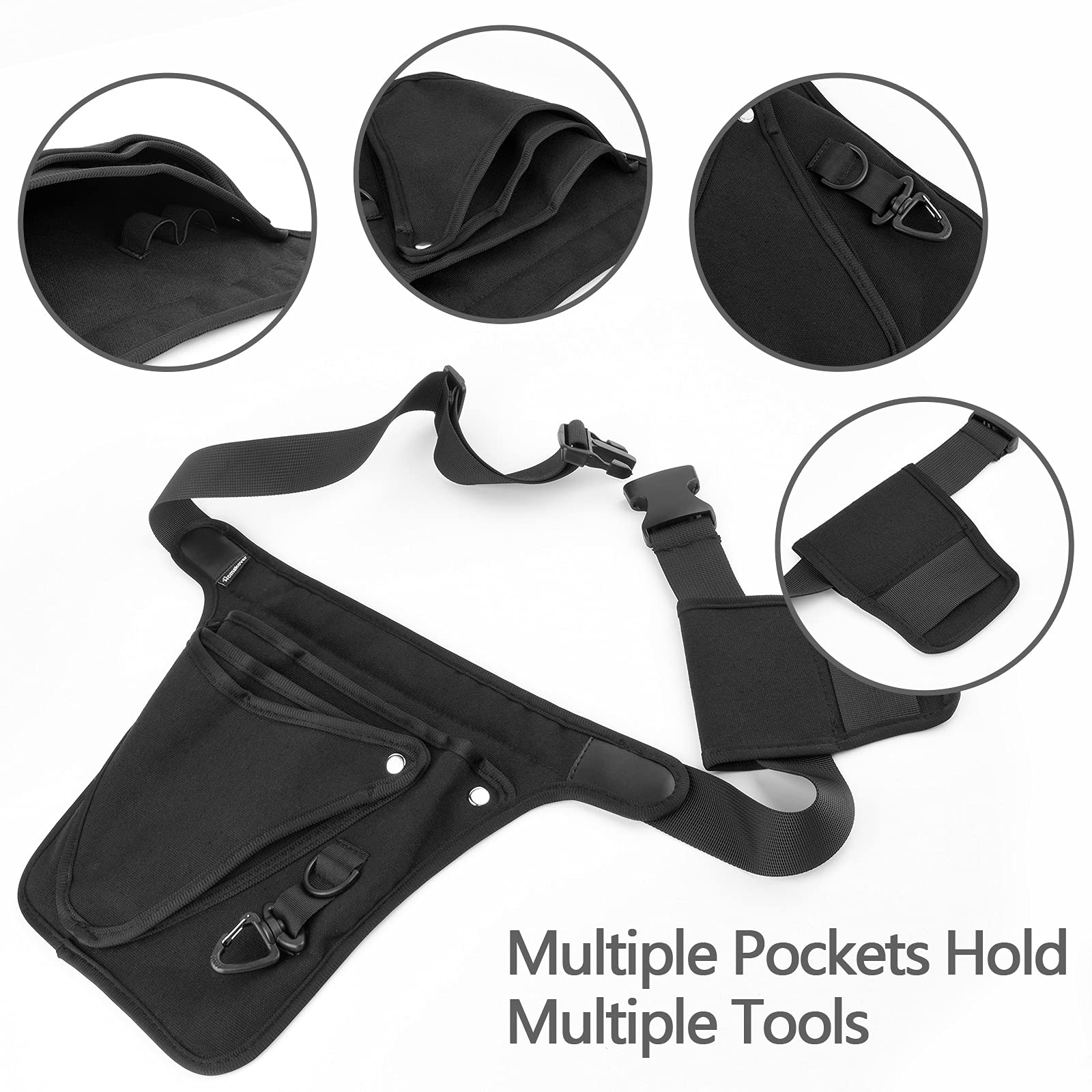 Heavy Duty Adjustable Garden Tool Belt for Women & Men - Durable Oxford Construction Tool Pouch for Electricians, Carpenters & DIY Projects - Fits Waist 24