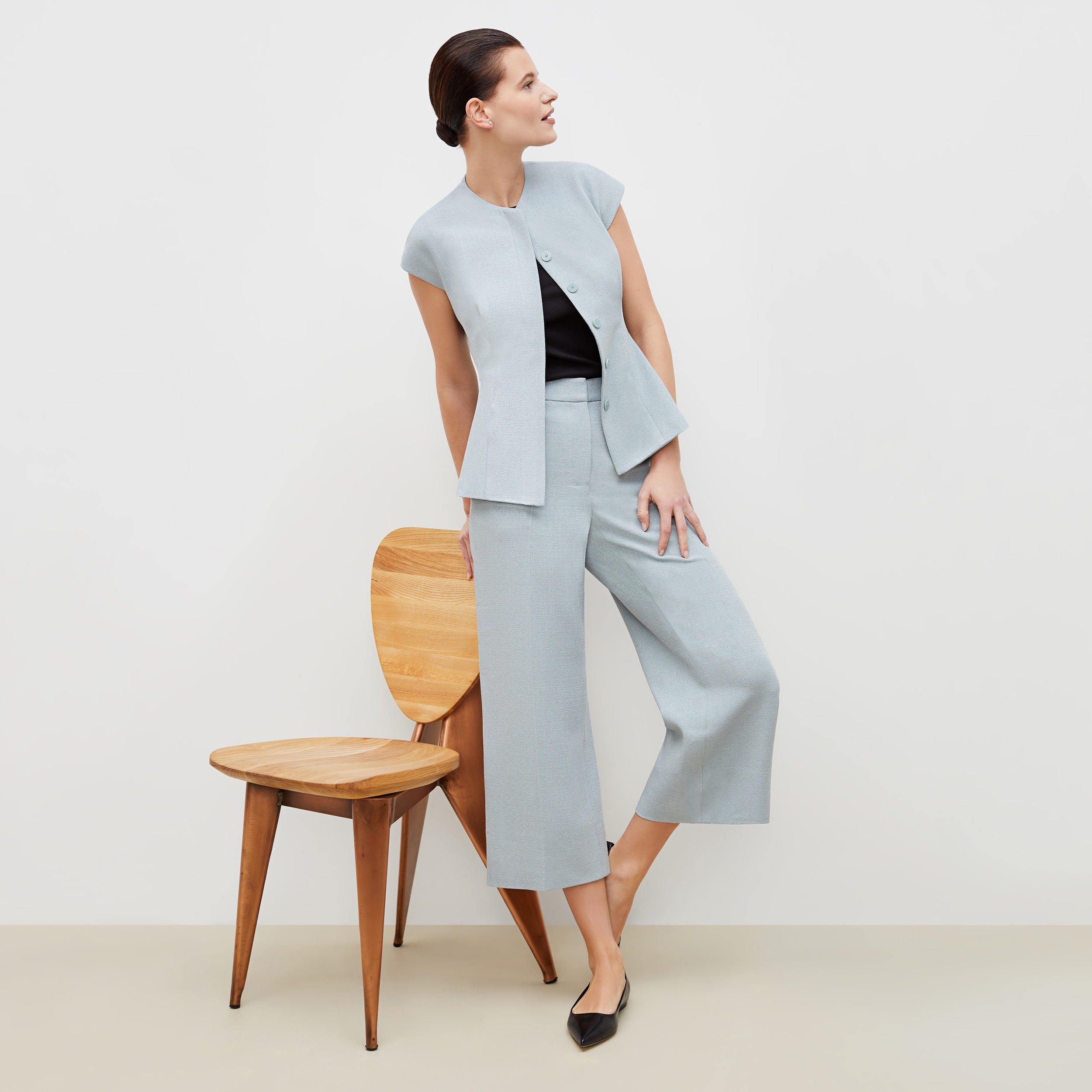 Anderson Pants - Textured Suiting Trousers in Powder Blue | Formal Office Wear & Business Attire for Men