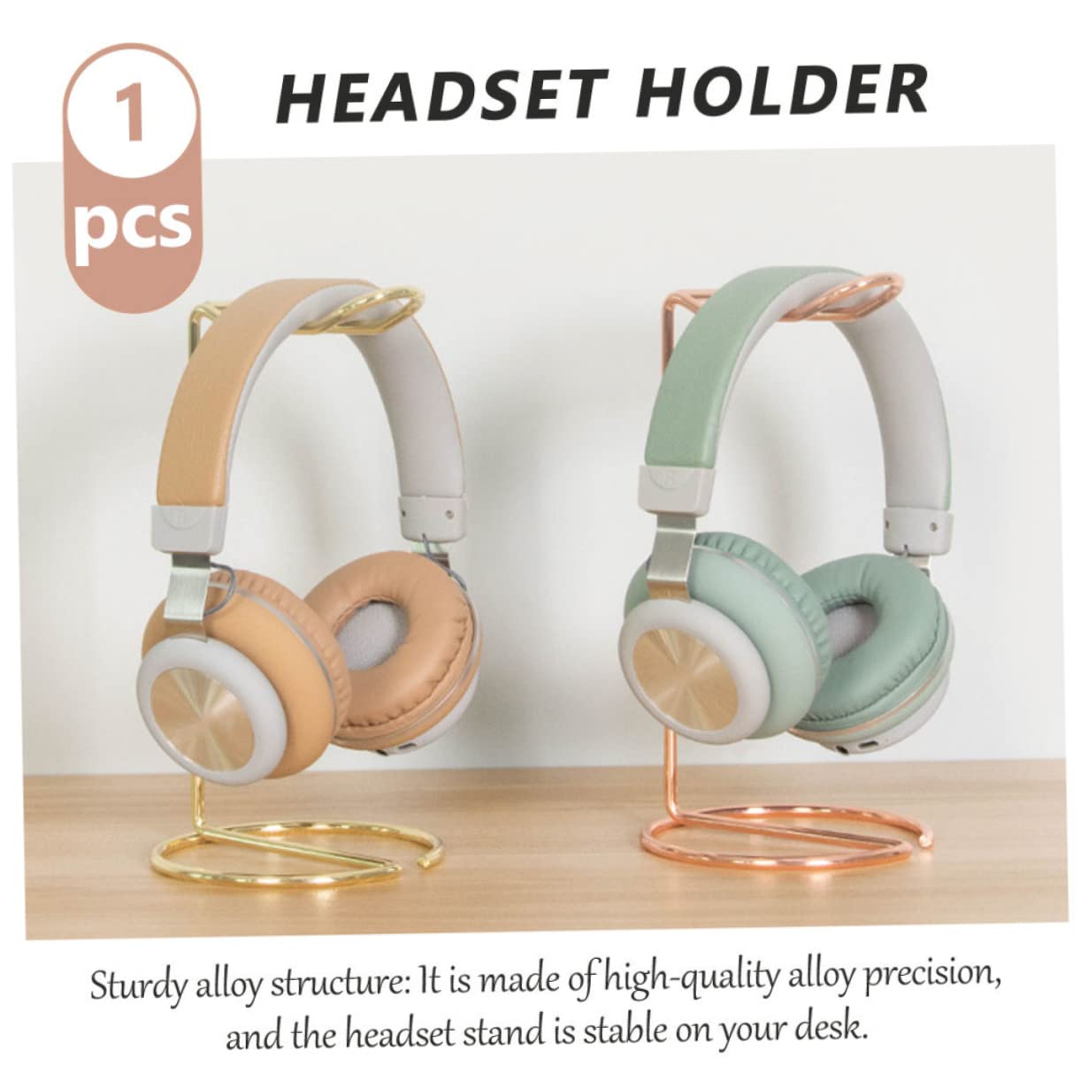 PRETYZOOM 3-Pack Metal Headphone Stand - Premium Headset Holder with Non-Slip Base for Desk, Gaming Setup, Office & Home Organization - Space-Saving Earphone Hanger Bracket for AirPods, Beats, Sony Headphones