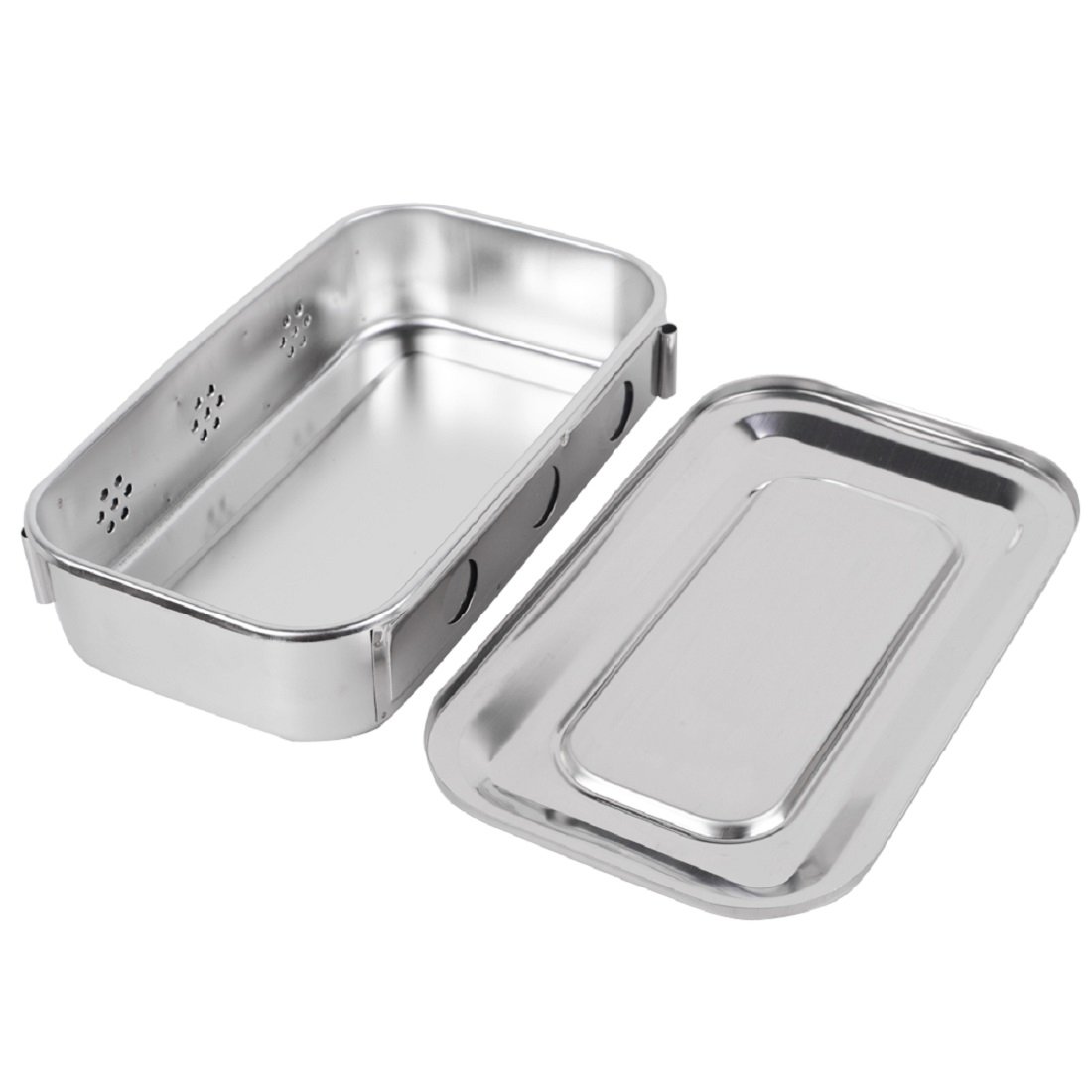 Premium Medical-Grade Stainless Steel Sterilization Box with Lid - Square Dental Instrument Sterilizer for Clinics, Hospitals & Home Use
