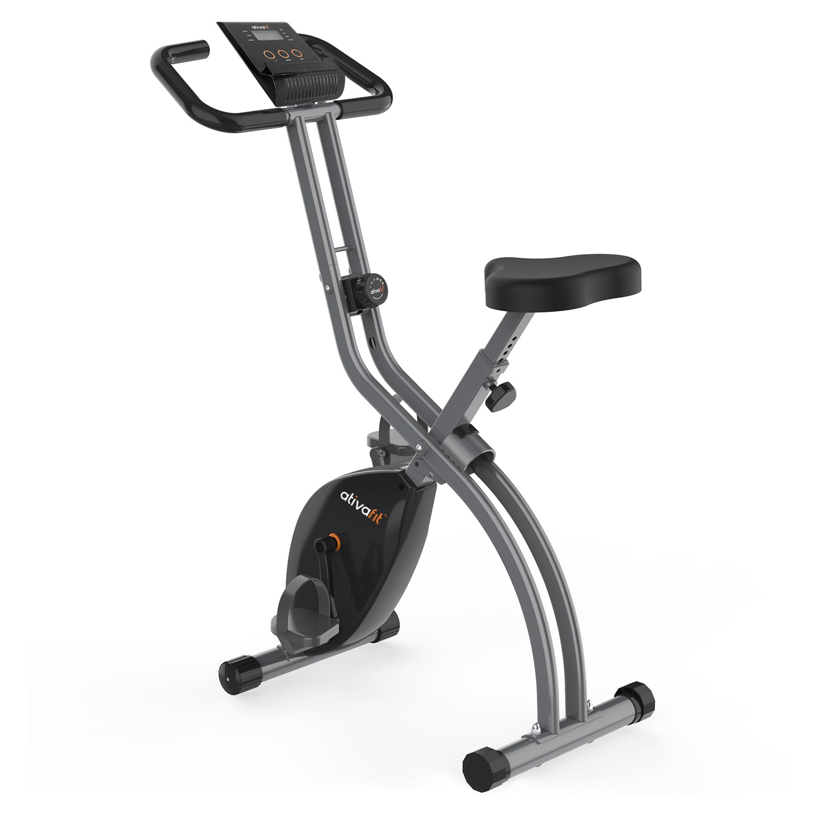 ATIVAFIT Foldable Magnetic Exercise Bike - 3-in-1 Upright & Recumbent Indoor Cycling Bike with Resistance Bands | Home Gym Equipment for Cardio, Weight Loss & Full-Body Workout