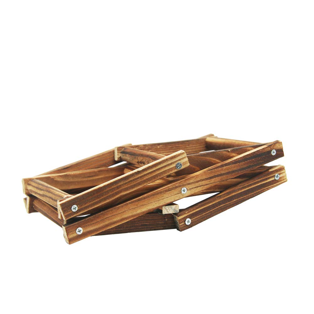 Foldable Wooden Wine Bottle Holder - Free Standing Natural Wine Rack with 2 Slots for 3 Bottles - Perfect for Pantry, Kitchen, or Dining Room Storage