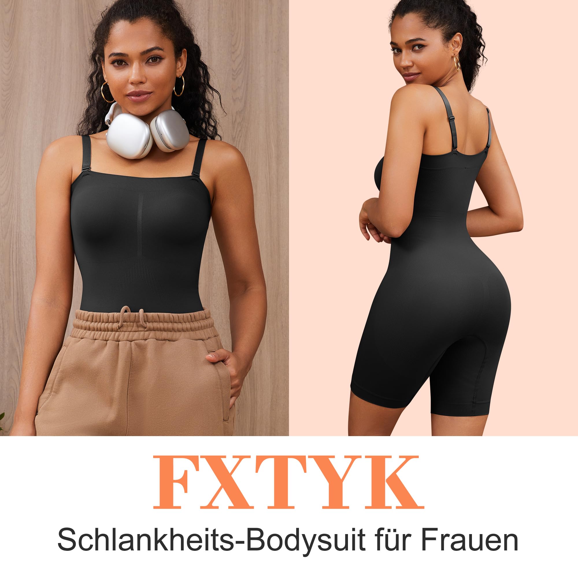 FXTYK Women's Strapless Shapewear Bodysuit - Tummy Control & Full Body Sculpting with Adjustable Detachable Shoulder Straps | Seamless Slimming Shorts for Wedding, Evening Dress, and Everyday Wear