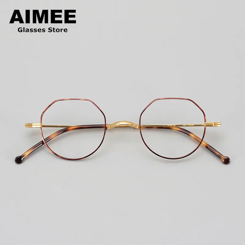Stylish Aimee Unisex Full Rim Flat Top Round Titanium Eyeglasses Frame 88042 - Lightweight & Durable for Work, Reading & Everyday Wear