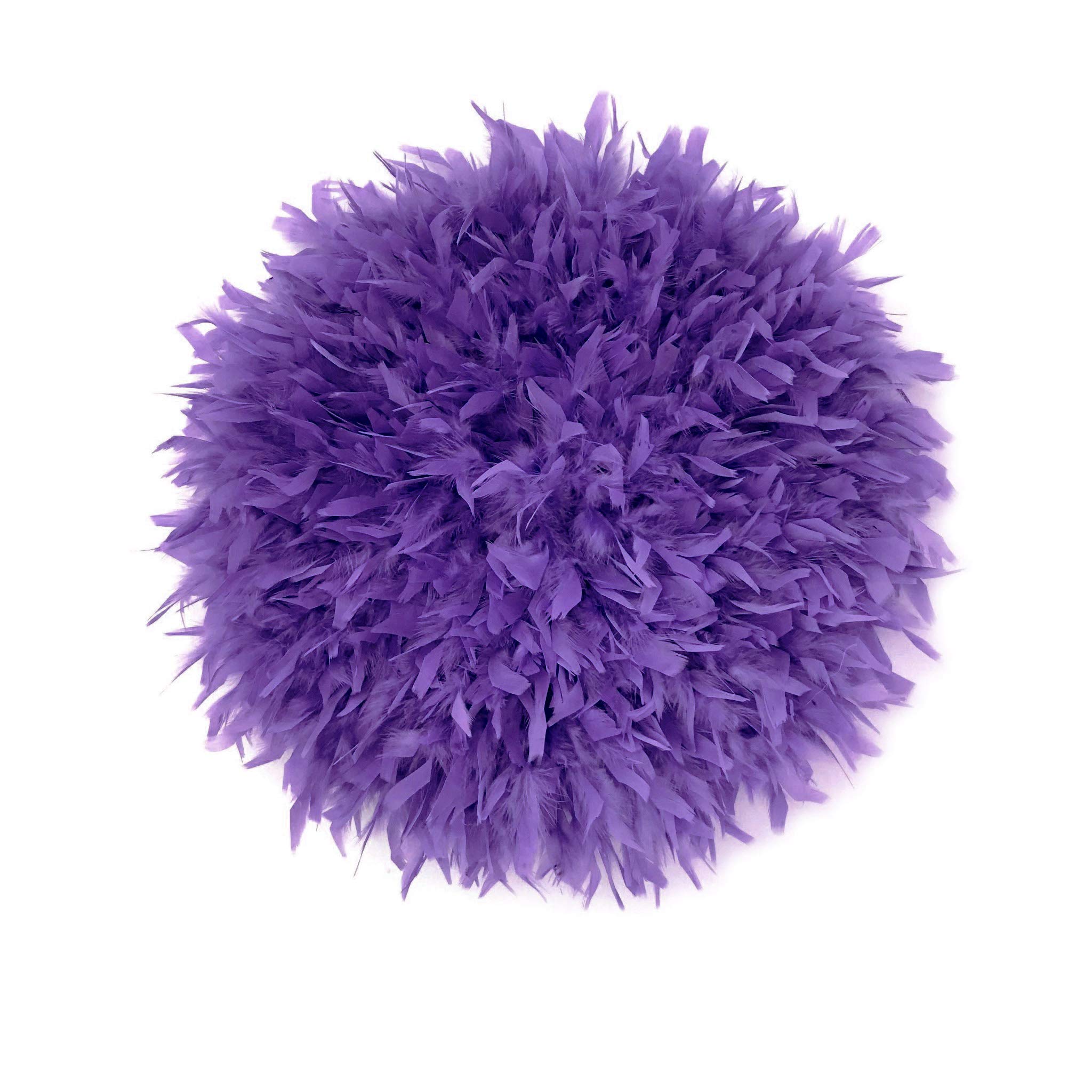 Handmade Purple Juju Hat - Boho Chic Wall Decor with Natural Feathers for Home & Office | Perfect for Bohemian, African, and Eclectic Interior Design Styles