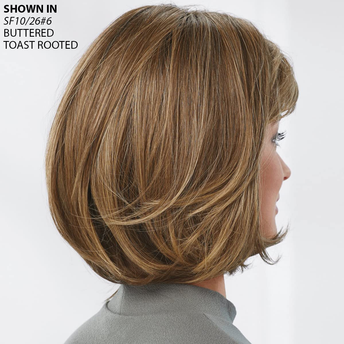 Paula Young Shannon Versafiber Wig - Mid-Length Straight Bob Heat-Resistant Synthetic Hairpiece | Blonde, Grey, Brown & Red Multi-Tonal Colors | Curlable & Styleable for Daily Wear, Cosplay & Special Occasions
