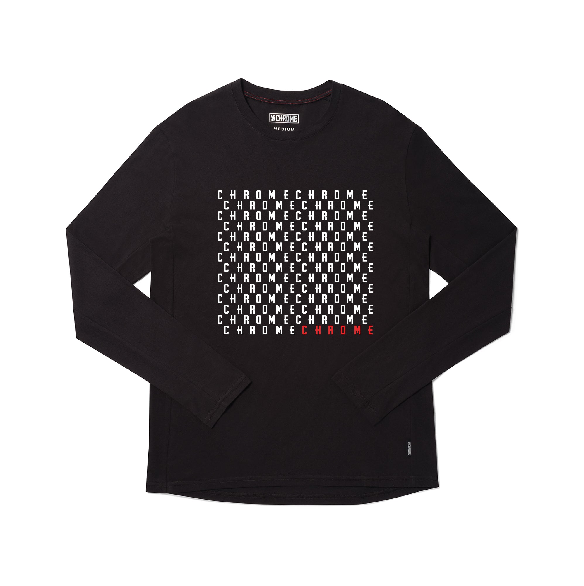Chrome Word Play Logo Long Sleeve T-Shirt - Trendy Graphic Tee for Casual Wear & Street Style