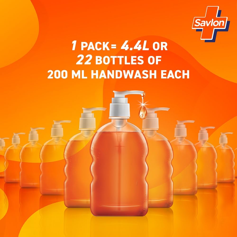 Savlon Powder-to-Gel Handwash Refill Super Pack - 200g Makes 4.4L Liquid Soap (22 x 200ml Bottles) | Moisturizing & Gentle for Soft Hands | Fresh Scent | Resealable Pouch | Ideal for Home, Office, Travel & Public Restrooms