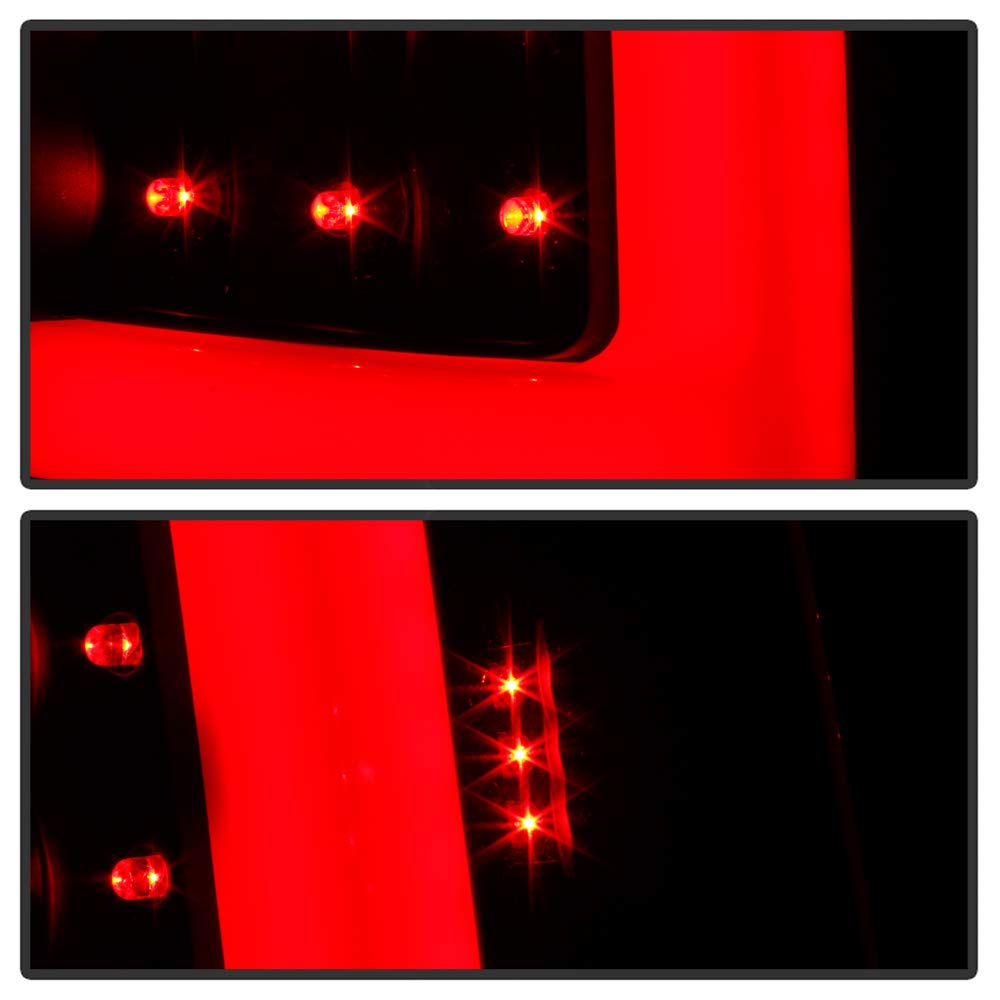 ACANII Black LED Tube Tail Lights & Brake Lamps for 2003-2006 Chevy Silverado 1500/2500/3500 - Pair Set (Left+Right) | Durable & Bright Replacement for Enhanced Night Visibility & Safety