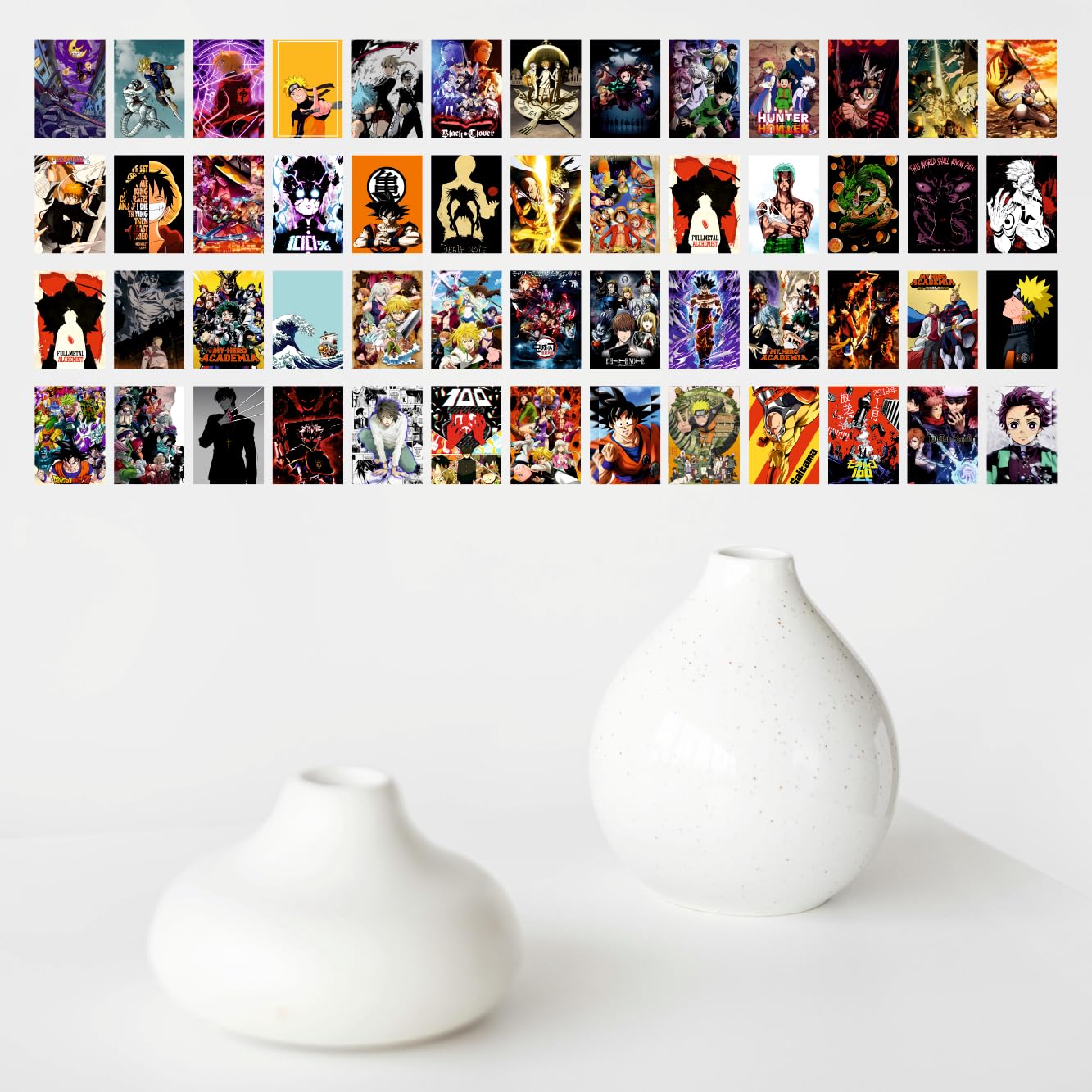 SAW Anime Posters - Pack of 54 (4x6 Inches) | Aesthetic Artwork Wall Decor for Living Room, Bedroom, Home & Office | Perfect for Anime Fans, Gift Giving & Room Decoration