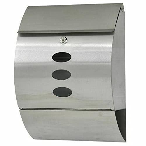 Stainless Steel Wall Mount Lockable Mailbox with Post - Large Outdoor Mailbox for Letters, Newspapers & Packages - Secure Mail Storage for Homes, Apartments & Offices
