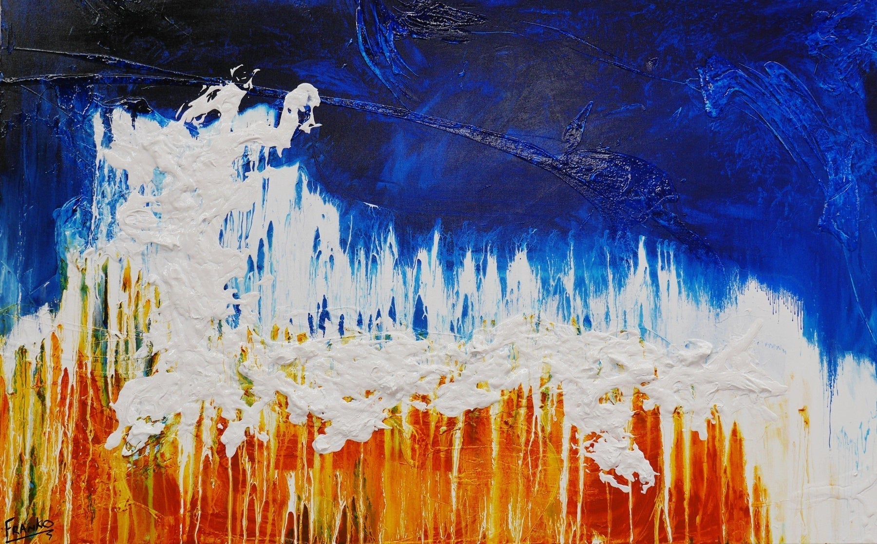 Sienna Blue 160cm x 100cm Abstract Canvas Art Painting - Modern Wall Decor for Living Room, Bedroom & Office