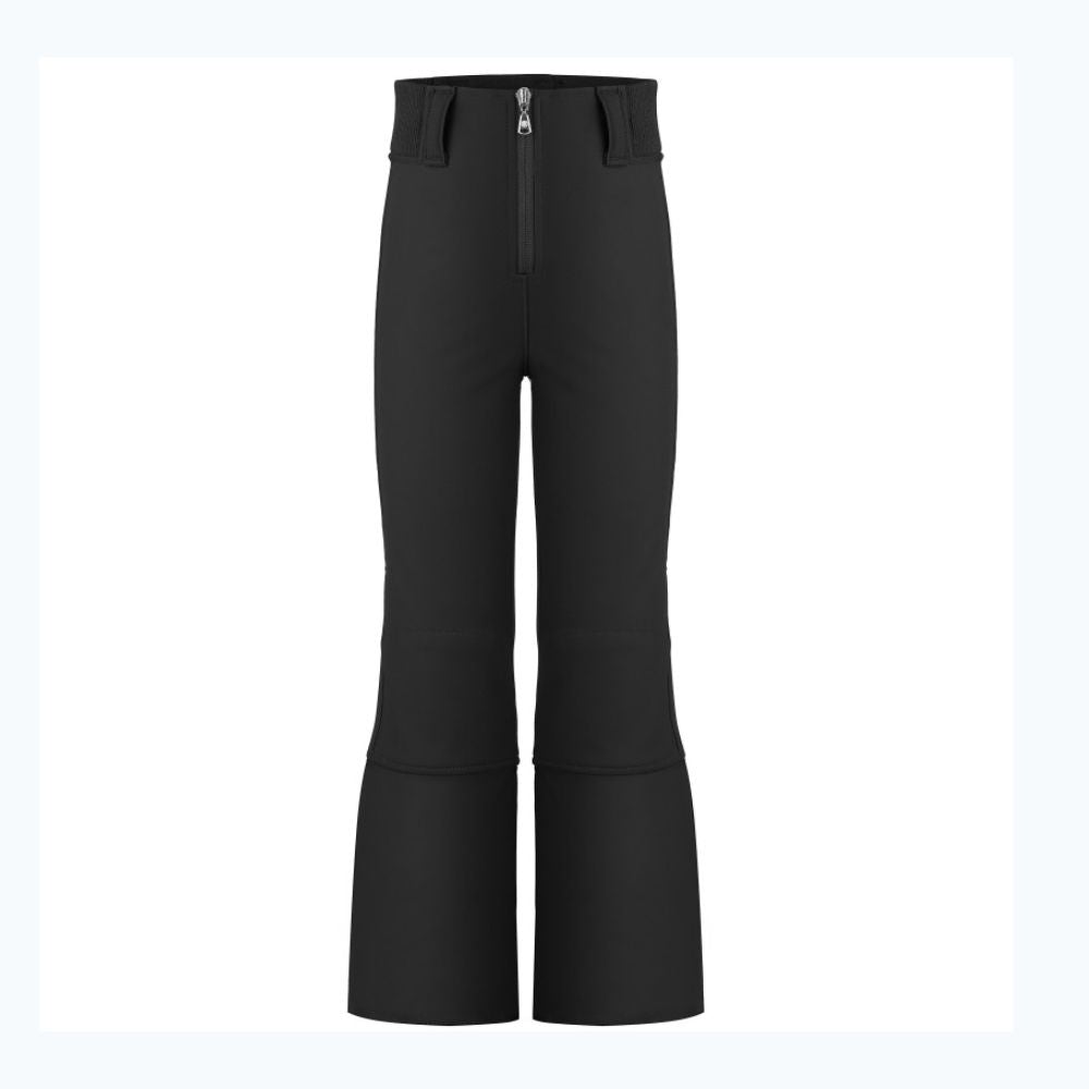 White Pepper Girls' Softshell Stretch Slim Ski Pants - Waterproof Winter Snow Pants for Skiing, Snowboarding & Outdoor Activities (Black)