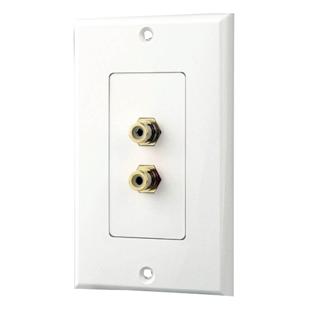 Dual Stereo RCA Wall Plate - High-Quality Audio & Video Connector for Home Theater & Entertainment Systems | Perfect for TV, Speaker & Sound System Installations