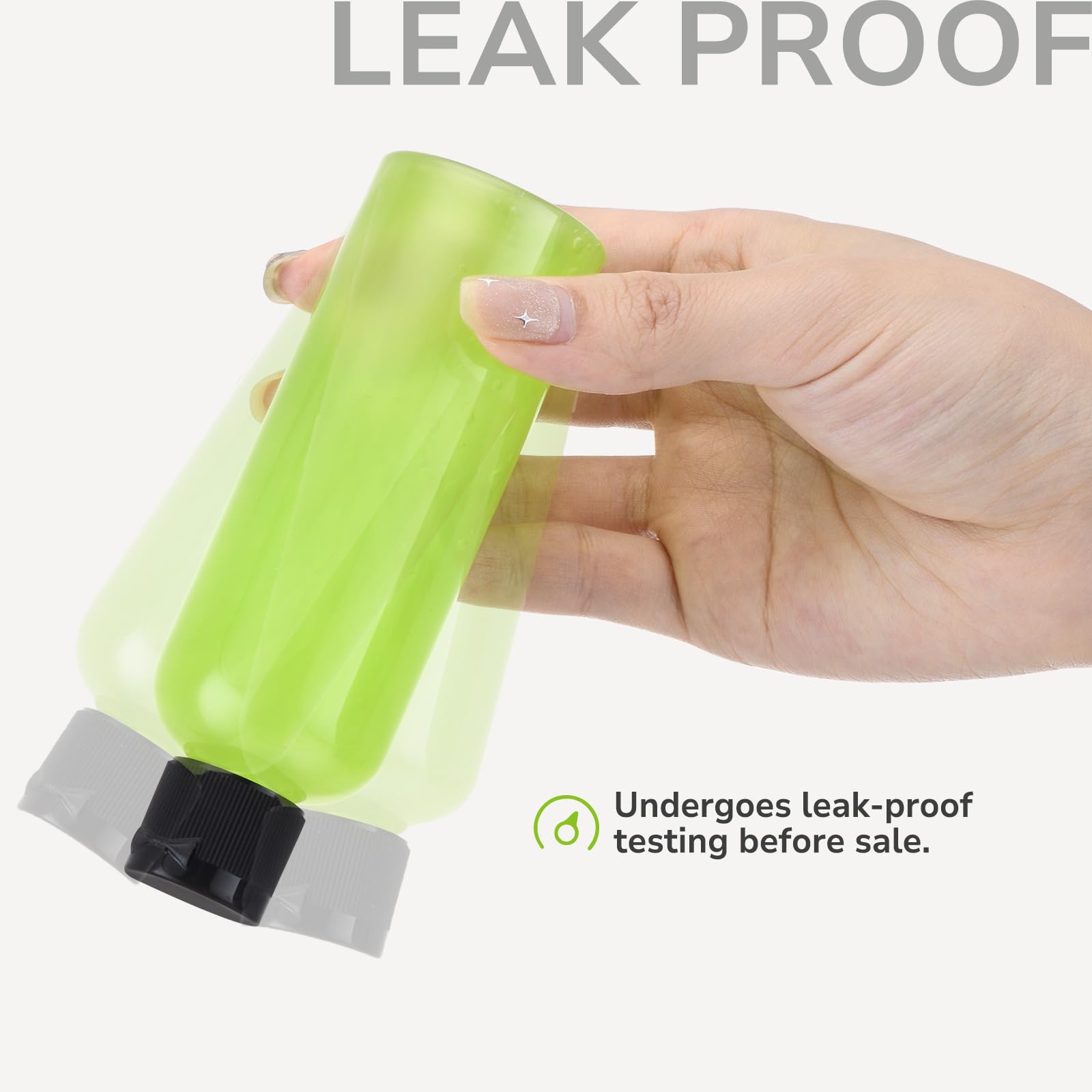 LISAPACK 3.4 oz (100ml) TSA Approved Travel Bottles Set - 5pcs Clear Plastic Leak-Proof Toiletry Containers for Shampoo, Lotion & Cosmetics | Perfect for Air Travel, Gym & Vacation Essentials