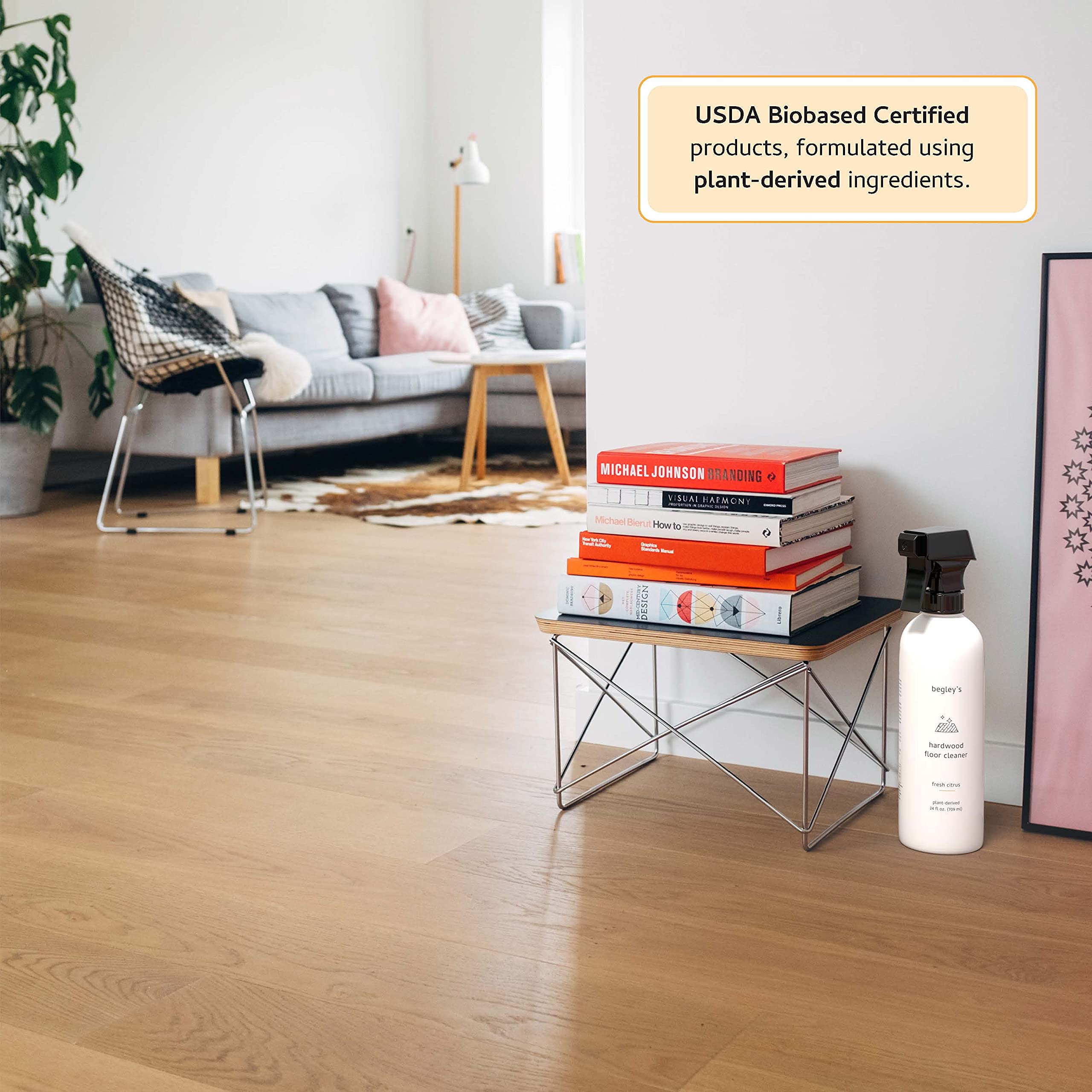 Begley's Hardwood Floor Cleaner Refill - 64oz Natural Wood Floor Cleaner for Mopping | Pet Safe, Citrus Scented | Ideal for Hardwood, Laminate & Wood Floors in Homes with Pets