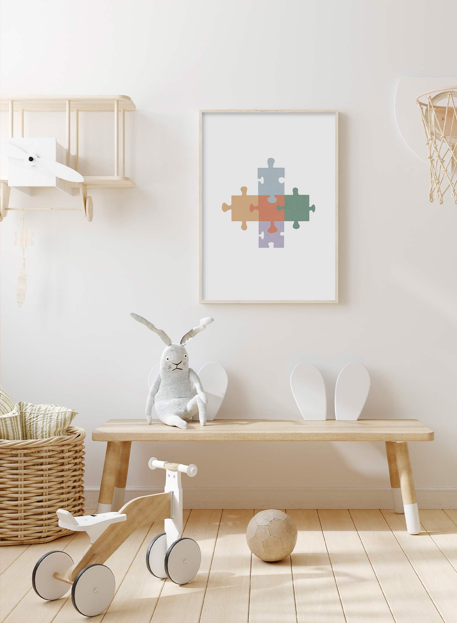 Happy Puzzle - Fun and Educational Poster for Kids - Perfect for Home, Classroom, and Playroom Decor