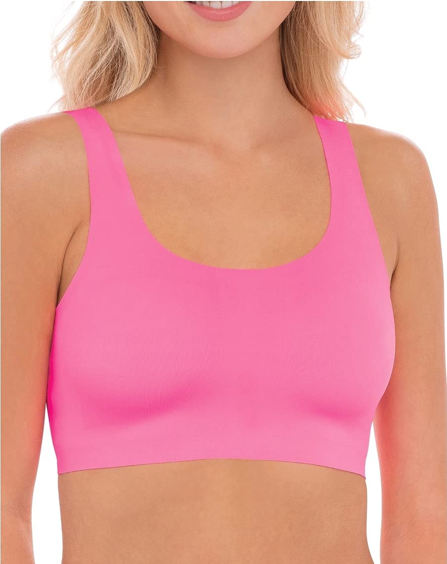 No Boundaries Pink Bonded Scoop Bra - Comfortable Wireless Support for Everyday Wear, Yoga & Lounge | Plus Size Options Available