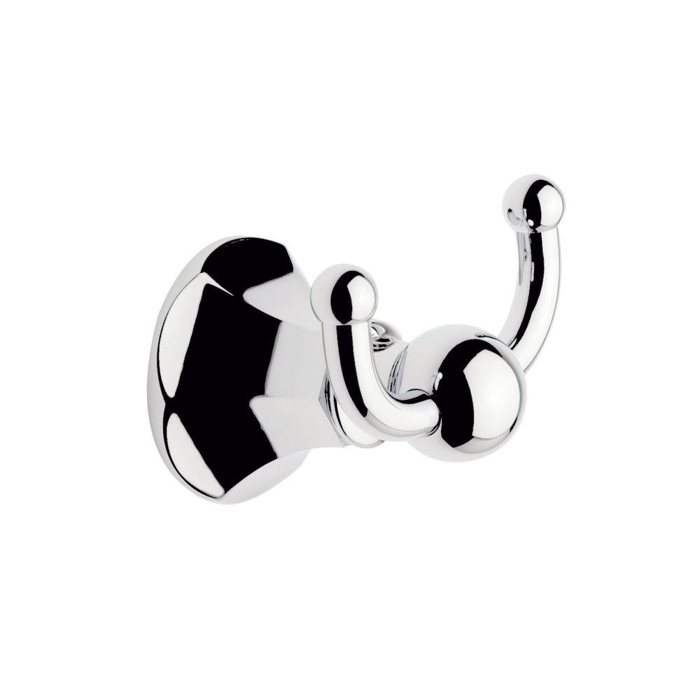 Ginger 611/PC Empire Double Robe Hook - Polished Chrome Bathroom Accessory for Towels & Robes - Perfect for Bathroom, Bedroom & Spa Decor