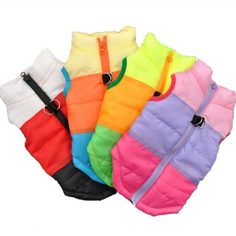 Quilted Puffer Vest for Small Dogs & Cats - Purple Pink for Outdoor Walks