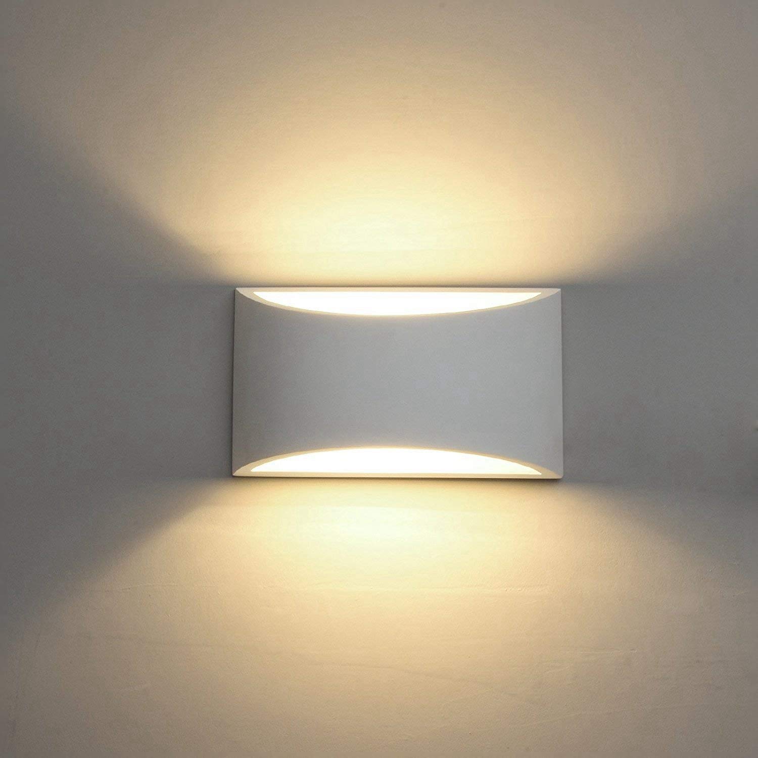 Modern LED Wall Sconce Lighting Fixture - 7W Warm White 2700K Up/Down Light - Indoor Plaster Wall Lamp for Living Room, Bedroom, Hallway - Home Decor with G9 Bulbs (Not Plug-in) - Perfect for Ambient Lighting and Accent Wall Illumination
