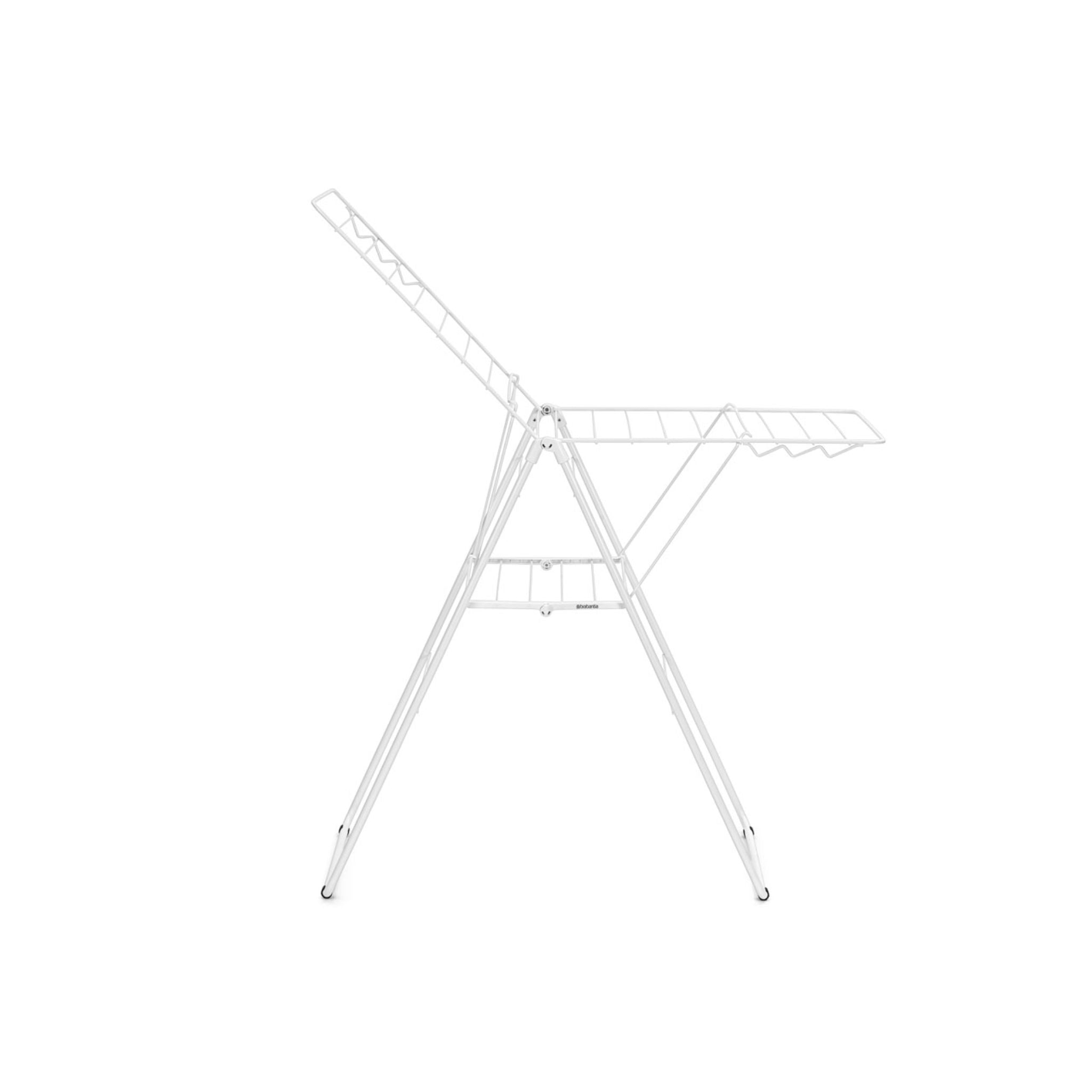Brabantia Hangon Drying Rack 20m - White Clothes Drying Rack for Laundry Room, Balcony & Small Spaces - Space Saving Foldable Design