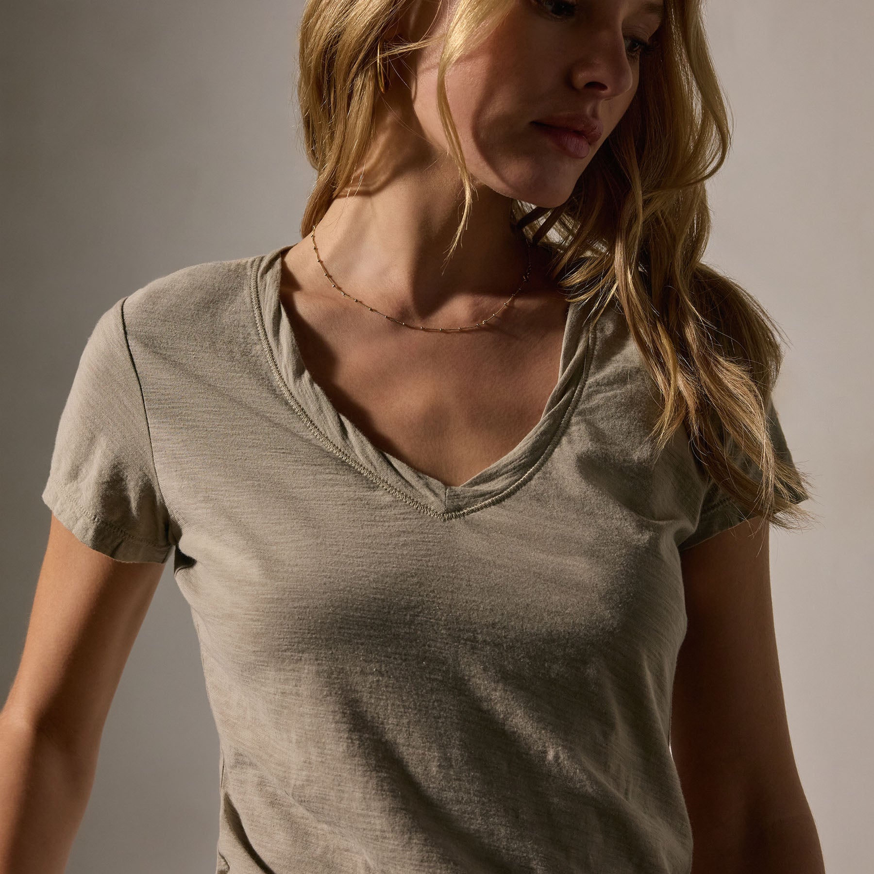 Sheer Slub Casual V-Neck T-Shirt for Women - Soft & Breathable Cotton Top - Perfect for Everyday Wear, Layering & Casual Outfits