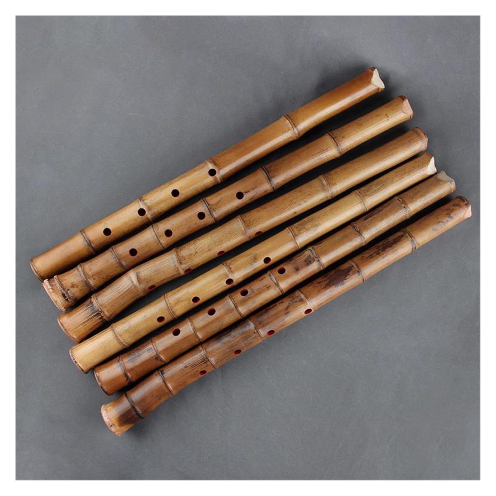 5-Hole Bamboo Flute - Traditional Wooden Vertical Wind Instrument with Root - Perfect for Meditation, Yoga, and Music Practice