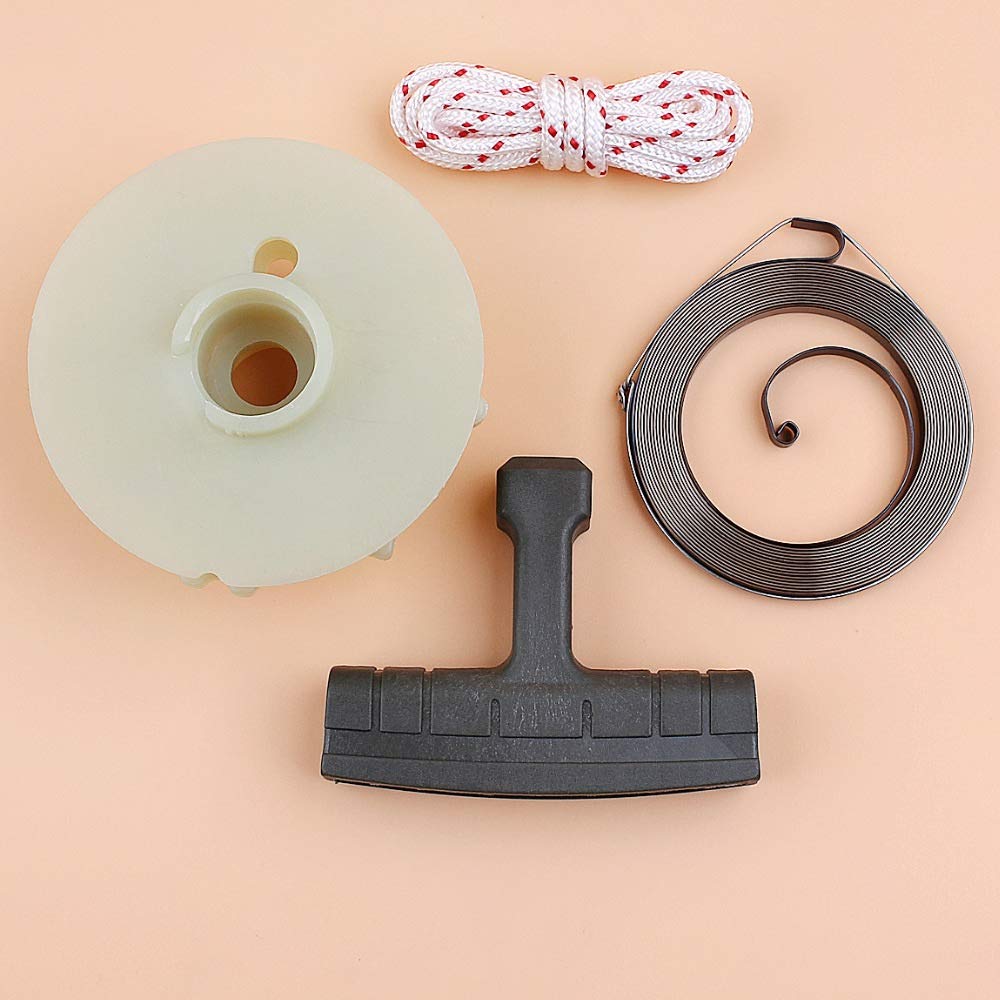 Recoil Starter Pulley Spring Kit - Compatible with Partner 350 351, Poulan 3314 3416 3516 1900 1950 1975 2025 2050, Husqvarna 530037817 Chainsaws - Easy Replacement for Smooth Engine Starts