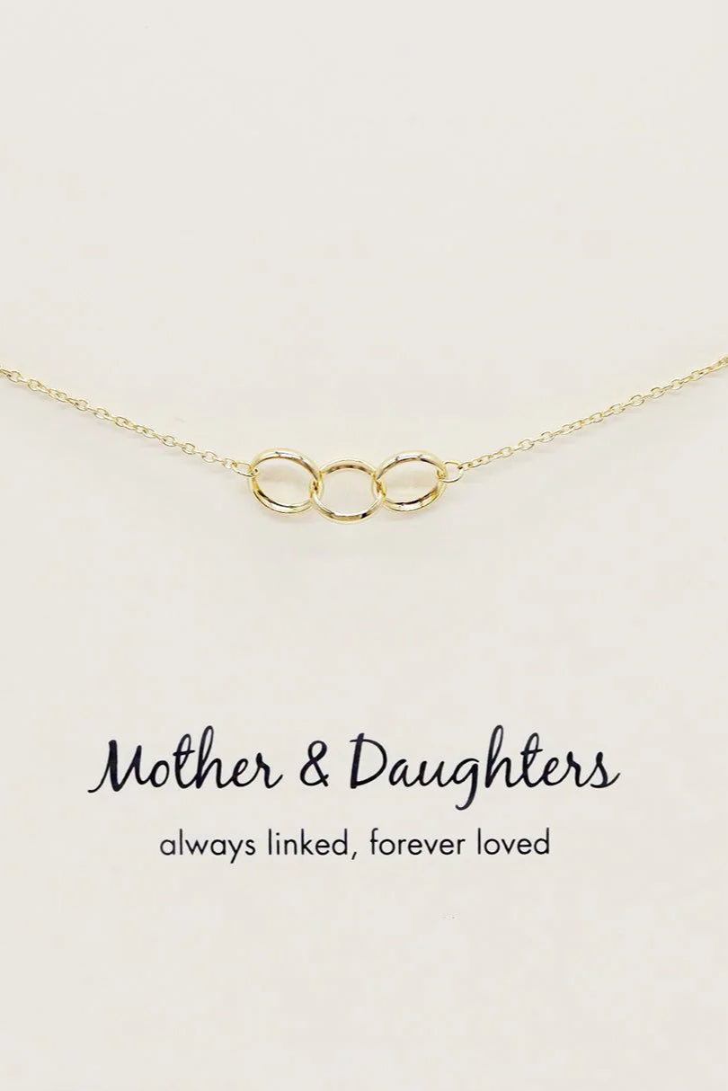 14K Gold Plated Triple Circle Necklace for Mother and Daughter - Perfect Gift for Birthdays, Anniversaries & Special Occasions