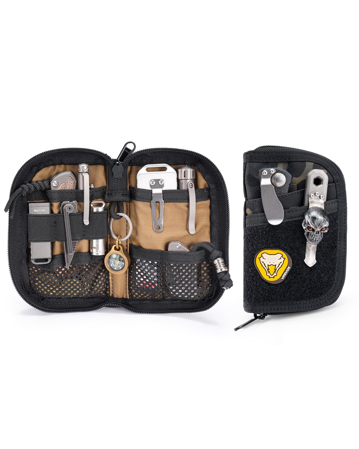 Viperade VE10 Nylon EDC Tool Organizer Pouch - Compact Storage for Mini Flashlights, Pens, Folding Knives, Multitools & More - Perfect for Hiking, Camping & Everyday Carry (EDC)
