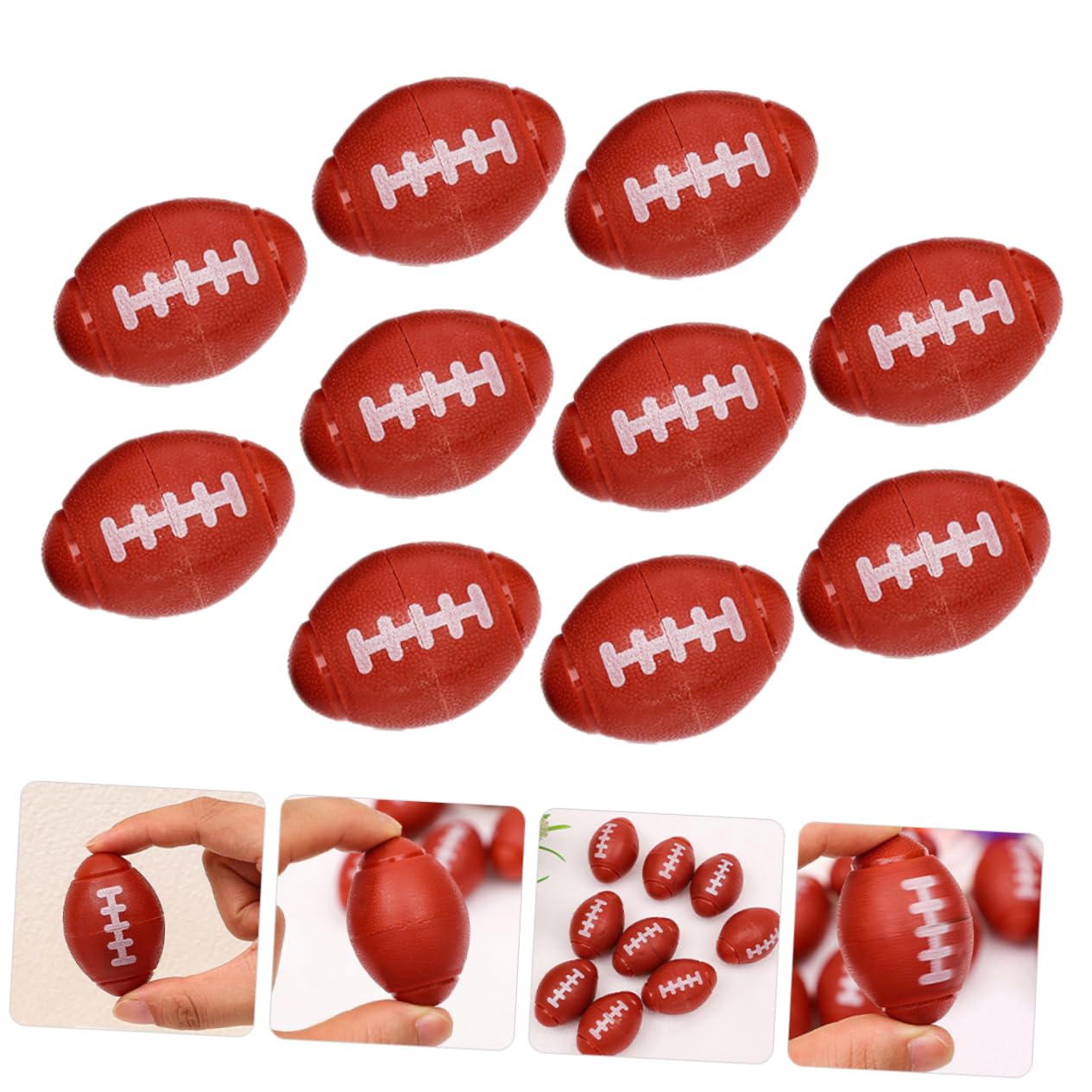 10-Piece Mini Rugby Finger Fidget Toys - Stress Relief Sensory Balls for Kids & Adults - Bulk Football Sports Toys for Anxiety Relief, Office, Classroom & Travel Use