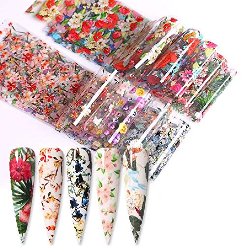 Sparkly Snake Nail Foils - 10pcs Nail Art Transfer Stickers for Manicure & Party Nails