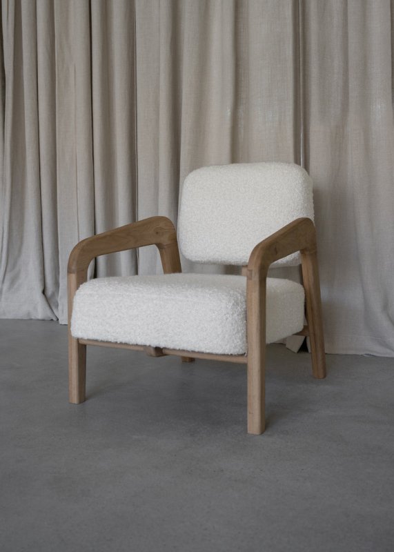 Handmade Designer Calder Upholstered Lounge Armchair - Mid-Century Modern Accent Chair for Living Room, Bedroom & Office - Premium Fabric & Wood Frame - Comfortable Reading & Relaxation Chair