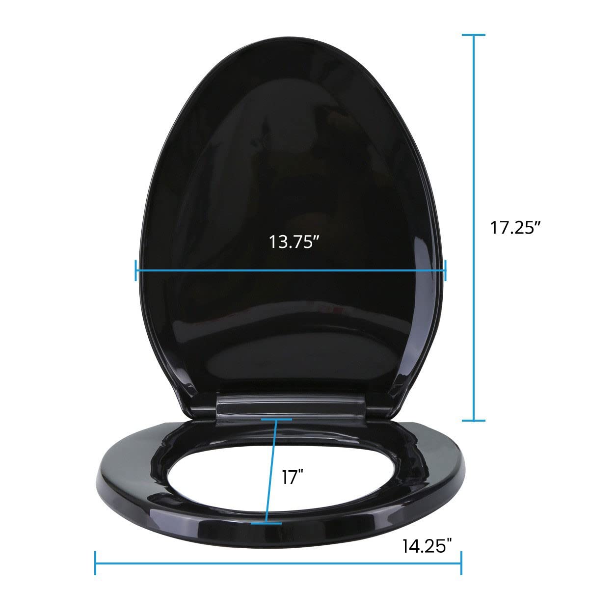 Adjustable Soft Close Elongated Toilet Seat - Black Plastic Slow Close Toilet Seat with Mounting Hardware (4-Pack) - Perfect for Home Renovation & Bathroom Upgrades