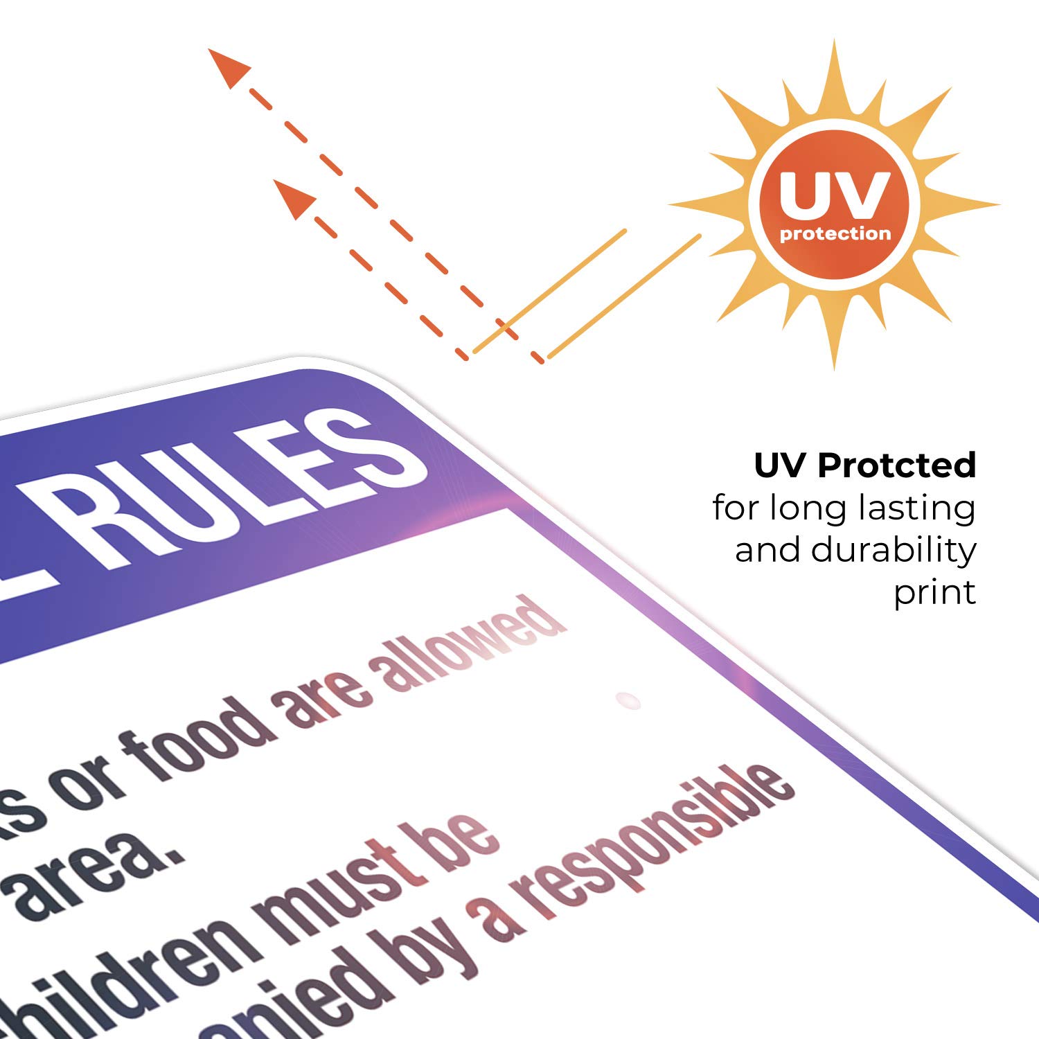Baby Pool Rules Sign - 18x24 Inches Rust-Free Aluminum Pool Sign - Fade Resistant Indoor/Outdoor Safety Sign for Backyard, Community Pools & Swim Schools - Made in USA