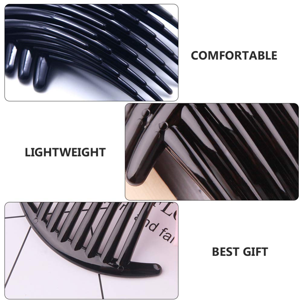 8pcs Black Plastic Hair Combs for Styling - Fashion Hair Side Combs with Wide Teeth for Women & Men - Perfect for Salon, Home Use, Travel & Everyday Hairstyling