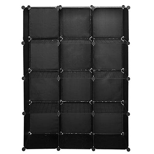 12-Cube Storage Shelf for Closet, Bookshelf & Toy Organizer - Home & Office Use