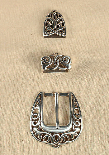 Antique Celtic Silver Buckle Set - Vintage Style Belt Buckles for Men & Women - Perfect for Costumes, Renaissance Fairs & Historical Reenactments