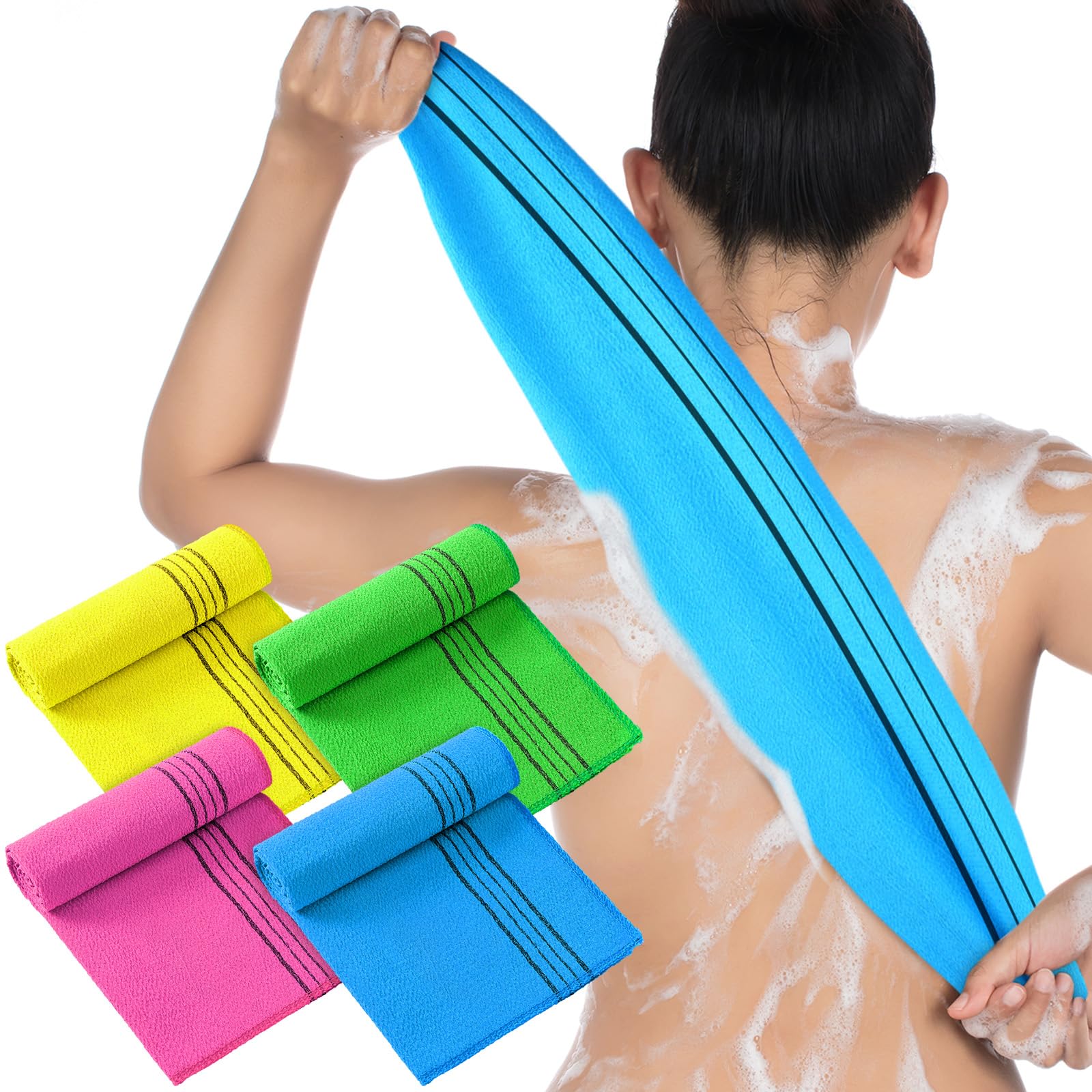 Exfoliating Body Scrubber Washcloth for Men & Women - Korean & Japanese Style, Dead Skin Remover - Perfect for Shower & Spa