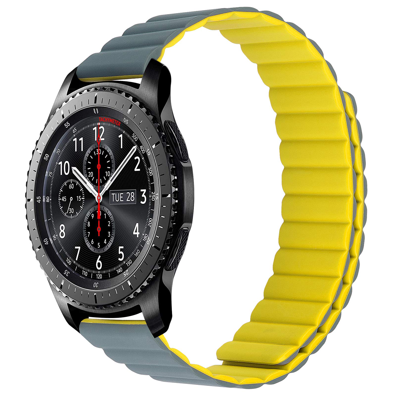 WETAL 22mm Magnetic Silicone Quick Release Watch Band for Samsung Galaxy Watch 3 45mm/Galaxy Watch 46mm/Gear S3 Frontier/Classic - Durable & Comfortable Strap for Workout, Running & Daily Wear