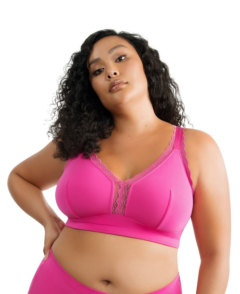 Parfait Dalis Wire Free Bralette - Comfortable Seamless Wireless Bra for Women, Bright Pink | Perfect for Yoga, Lounge & Everyday Wear