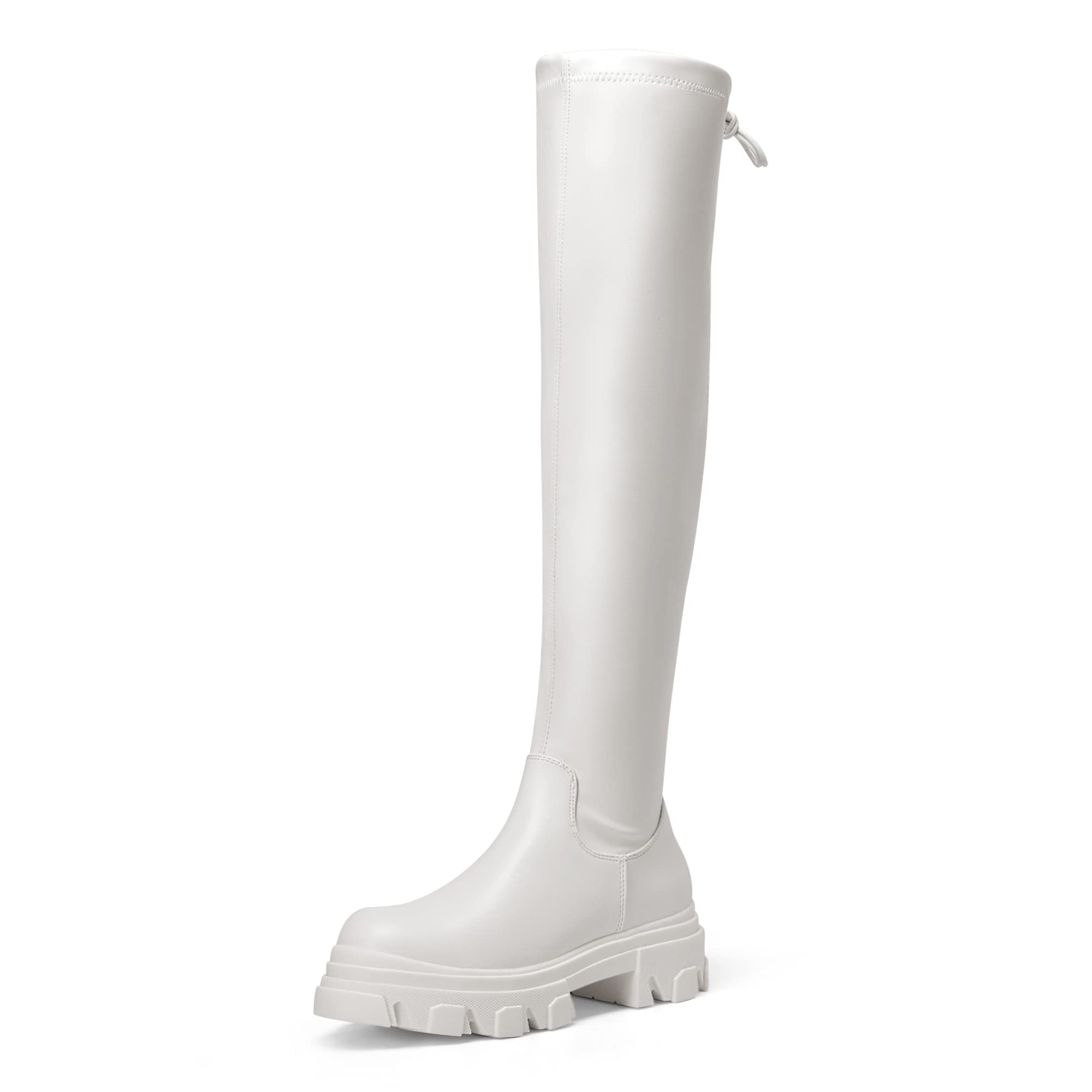 DREAM PAIRS Women's Over The Knee Thigh High Boots with Platform & Chunky Lug Sole - Stretchy Soft Long Boots for Fall & Winter - Perfect for Cold Weather, Date Nights & Party Outfits