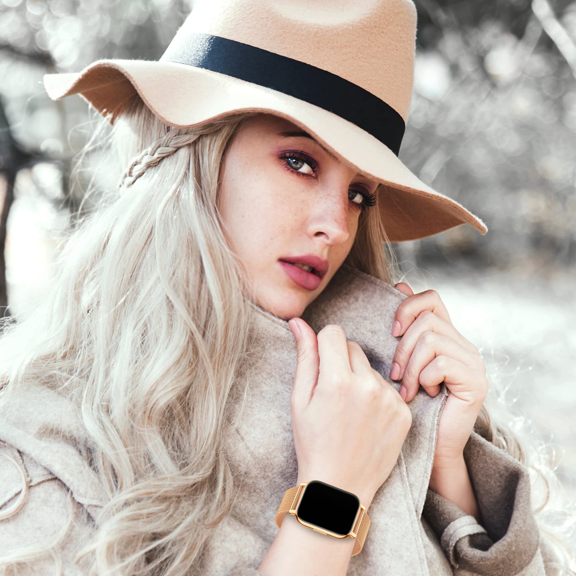 Popglory 22mm Smart Watch Bands P66 - Adjustable Replacement Straps for Smartwatches, Quick Release Wristbands Compatible with Men & Women - Perfect for Fitness, Work & Everyday Wear