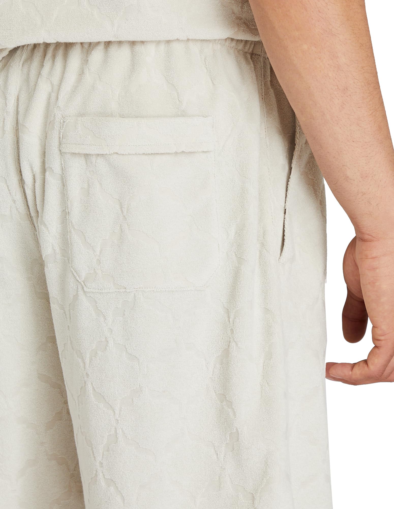 Club Monaco Men's Jacquard Toweling Shorts - Breathable & Stylish Casual Shorts for Summer, Beach, and Lounge Wear
